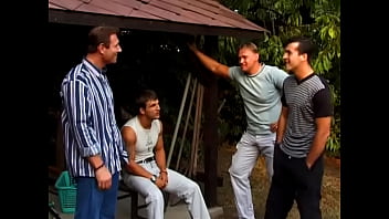 Preview 1 of Student Blowjub - Blonde Teen Sunny Is Getting Fucked by Four Guys in the Garden Today