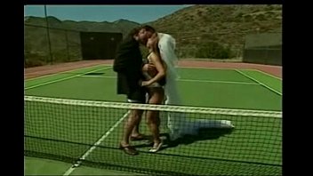 Preview 1 of Mom Used As Sex Toy - Asian bride on a tennis court