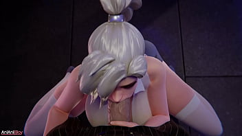 Preview 3 of Virgin Girl For E - Mercy elevator incident - overwatch blowjob animation