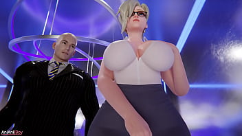 Preview 1 of Virgin Girl For E - Mercy elevator incident - overwatch blowjob animation