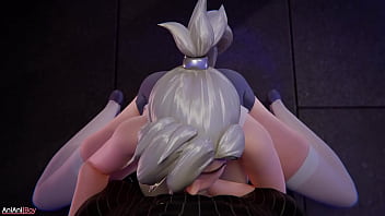 Preview 4 of Virgin Girl For E - Mercy elevator incident - overwatch blowjob animation
