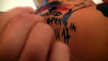 Preview 2 of Asian Mikl Enema - Lesbo body art painting with 18yo girls