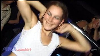 Preview 3 of Angelina And Liza - Upskirt Party Girl with White Panties and Slow Motion