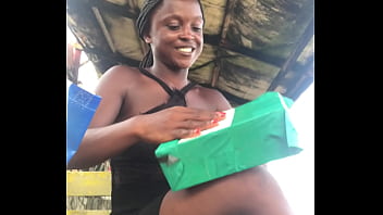Preview 1 of Xxxxxl Vc Bbbbbw - Crazybitch unlocking a package received from kikuu at the beach