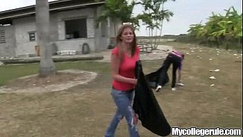 Preview 2 of Busty Rebecca Moore Sex Hot - Mycollegerule Outdoor Coeds Play