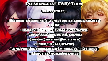 Preview 1 of Round Silicone - Weiss &amp_ Yang aiment jouer avec tes couilles (Hentai Femdom JOI,  CBT,  Denial,  Futanari...)