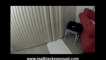 Preview 1 of Husband Fims Wife Masterbating - Fingering black pussy in the kitchen