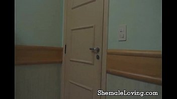 Preview 1 of Seachabdl Blowjob - Cute shemale takes a dick from behind