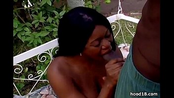 Preview 2 of Brazilian Sluts - Gorgeous black girl sucking outdoors