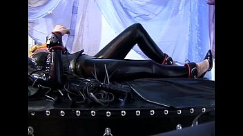 Preview 2 of Free Watcing - Horny girl in latex pleasuring herself