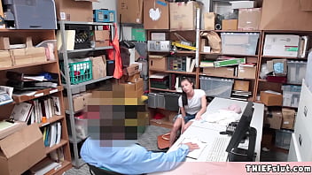 Preview 1 of Fat Anuty Finger Sex - Extra cute and clueless looking petite teen gets her pussy rough fucked by a mall cop