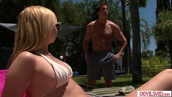 Preview 1 of Jessica Pare Sex Scenes - Teen stepdaughter fucking both stepdad and her boyfriend