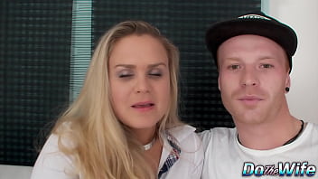 Preview 1 of Old Women Porn Sex - Blonde Wife Barra Brass Anally Creampied Right Next to Her Cuckold