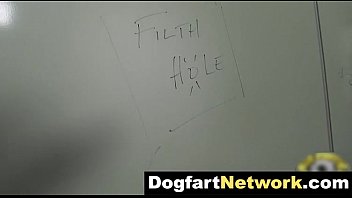 Preview 1 of Meenakshi Nude Photos - Blonde Fucks Black Cock in A Public Bathroom Gloryhole