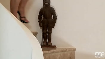 Preview 1 of Hidden Cam Lady Boy Sex - Stripping on the Staircase!