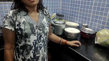 Preview 1 of Emo Goth Teen - Rude illiterate Devar pure desi loving lonely bhabhi in kitchen