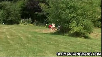 Preview 2 of English Fucking Video - Double gangbang outdoors