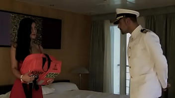 Preview 2 of Husband Eit Com With Wife - The Captain of a Ship Shows Honey Demon How to Wear a Life Jacket Nude