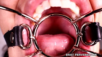 Preview 2 of Azade Sex - Mouth Gag Close Up - Brat Perversions