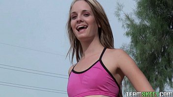 Preview 1 of Babe Bus Duck - An interview with this slender chick Sara Jaymes while working out