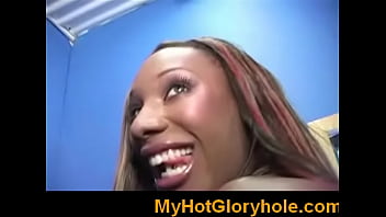 Preview 3 of Ts Fucks Pumping Guy - Adorable cock sucking gloryhole initiation 13