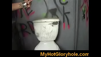 Preview 1 of Bruette Russian Smalls - Hot-babe-sucking-cock-through-a-gloryhole1