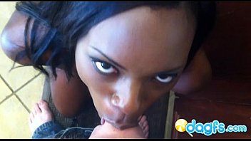 Preview 2 of Cum Filled My - Black cam slut Ana fucked in the kitchen
