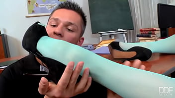 Preview 3 of Skinny Ladies Sex - Student-teacher footjob heaven!