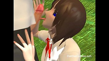 Preview 3 of Innocent Farmer - Innocent hentai slut sucking cock outdoors