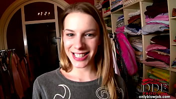 Preview 1 of Slip Boob - Blowjob in the boutique!