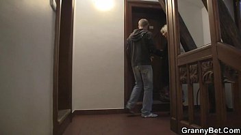 Preview 1 of Exbbw Teen - Old blonde rides his stiff rod
