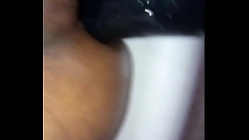 Preview 4 of Full Sexe Move - Hot Latina shemale in dress and heels plays with huge dildo
