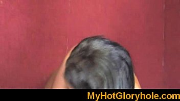 Preview 2 of Khalifa Boob Grope - Gloryhole Initiations Black babe sucking white cock 20