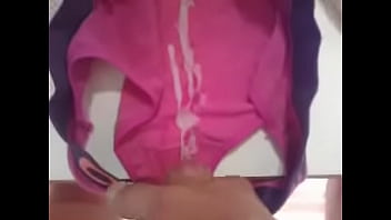 Preview 3 of Glands Penis - wank and cum on gf Pink panties