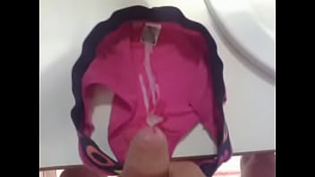 Preview 4 of Glands Penis - wank and cum on gf Pink panties