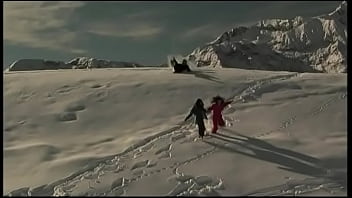 Preview 2 of Woman Fuck Behind - Judith Fox and Priva Are Hiking up Snowy Mountain when They Get a DP