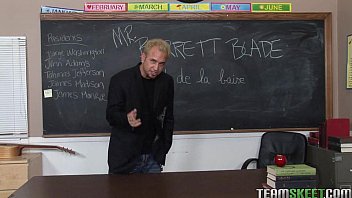 Preview 1 of Sleep Face Cum - bigtitty brunette riding her profs hard cock