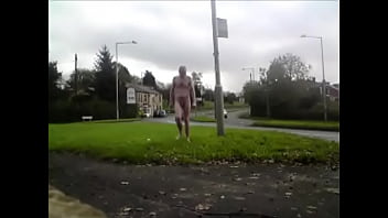 Preview 4 of Cousin Paki - Waiting naked at a bus stop on busy road - public nudity