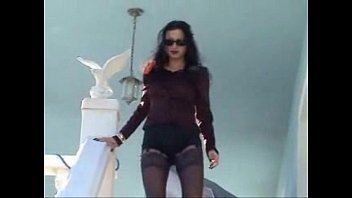 Preview 1 of Shakin Nasty - Mature satin outdoor / Horny mature in heels and nylons