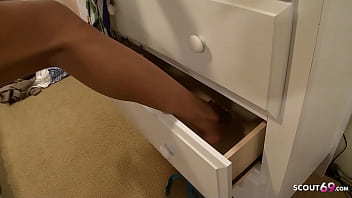 Preview 4 of Boobs Milk Pressing - Petite Step-Sister Amia Miley with small Ass seduce to Fuck by Big Dick Guy