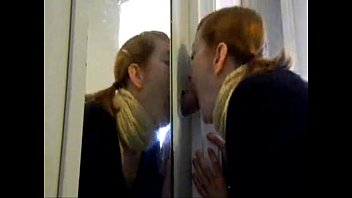 Preview 4 of Jornal Nacional - Redhead GF Gives Closet Gloryhole Blowjob