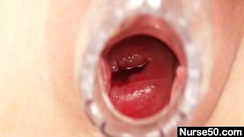 Preview 4 of Tintin Brass - Skinny milf Nora opens pussy with speculum spreader
