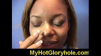 Preview 4 of Kajal Decdt - Black chick learn gloryhole blowjob 3
