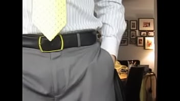 Preview 1 of Skinny Mistress Piss - Afterwork Tease In Businessman Attire