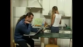 Preview 1 of Hot Nannys Sex - seduce Old man in Kitchen