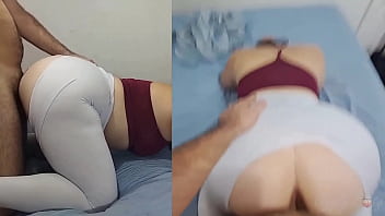 Preview 4 of Black Moment Seks - POV - Ripped Yoga Pants HUGE ASS Amateur Girlfriend Backshots