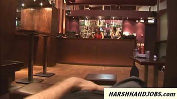Preview 1 of 9oy Old P - 2 hot bar girls give a cfnm handjob to customer