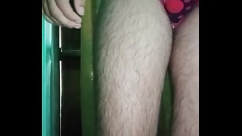 Preview 3 of Vk Free Bondage - Indian Gay Crossdresser  pressing her big boobs and fingering in her ass in pink dress