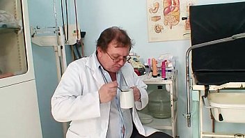 Preview 1 of Two Boy A Lady - Redhead granny dirty pussy stretching in gyn clinic