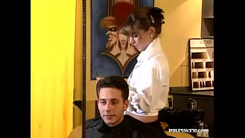 Preview 3 of Rose Color - Beautician Maria Bellucci Gives Her Customer a Haircut and a Blowjob